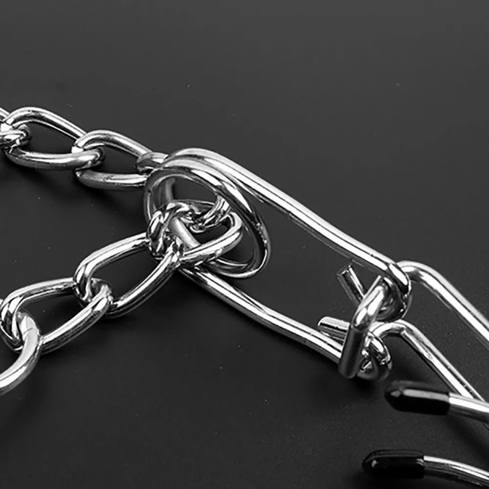 Нержавеющая сталь ПЭТ собачий ошейник с цепью обучение зубец Регулируемый зажим