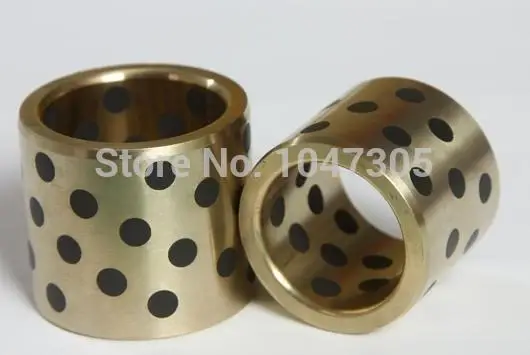 

JDB 354540 oilless impregnated graphite brass bushing straight copper type, solid self lubricant Embedded bronze Bearing bush