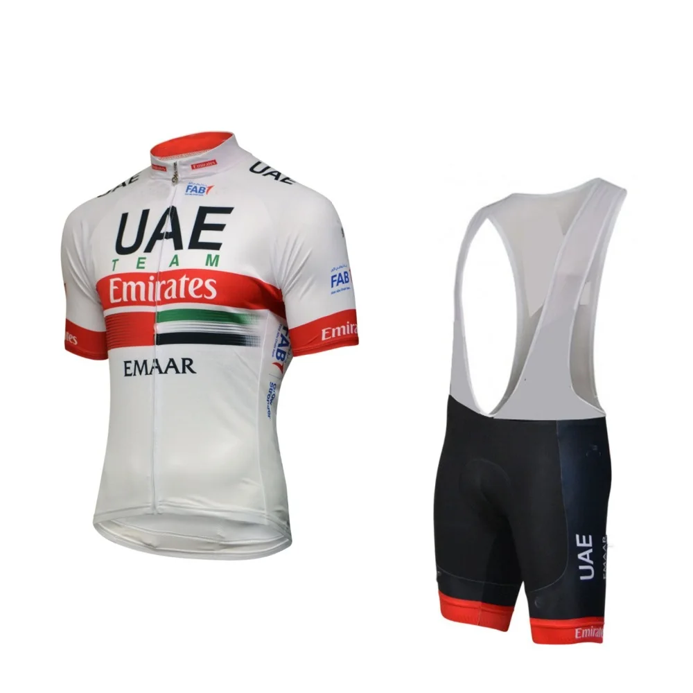19 BIB Pro team ОАЭ белая велосипедная футболка, набор, велосипедный Майо MTB Racing ropa Ciclismo, короткий рукав, летняя велосипедная одежда, гелевая подкладка - Цвет: 19 BIB