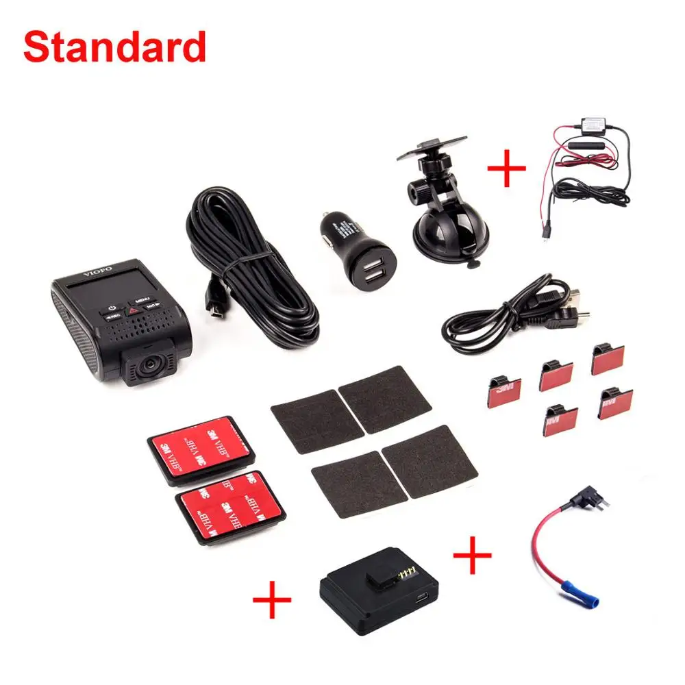 Add GPS VIOFO A119 Pro Dash камера супер конденсатор 7G F1.8 Dashcam Novatek AR0521 HD 1440P Автомобильный видеорегистратор 7G объектив g-сенсор+ жесткий провод комплект+ предохранитель - Название цвета: Add GPS