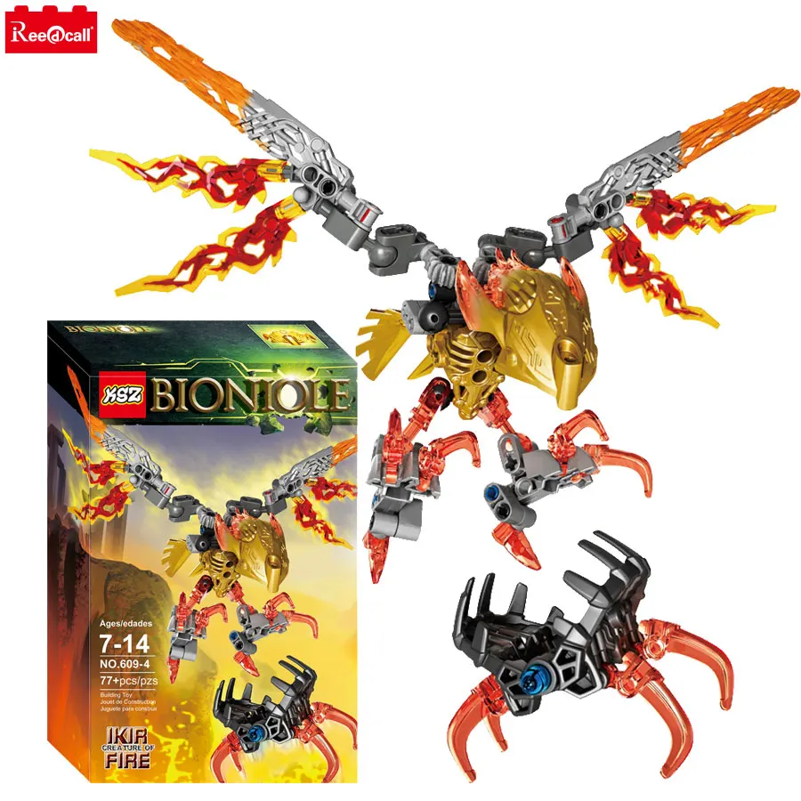 Reedcall 77 шт Bionicle Ikir Creature of Fire 71303 игрушка совместимая с Legoings строительные игрушки |
