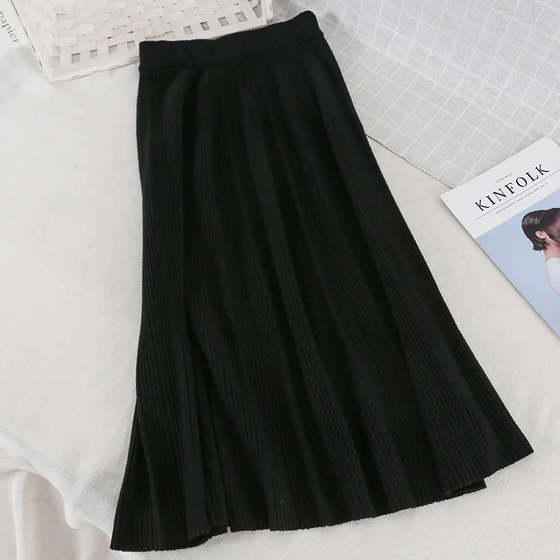 2019 новые модные женские юбки осень и зима новая вязаная юбка утолщение medi 2520 |