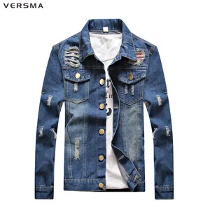 Мужская приталенная джинсовая рубашка VERSMA, хлопковая рубашка в британском стиле, джинсовая рубашка с длинным рукавом, блузка, 4XL, 2017