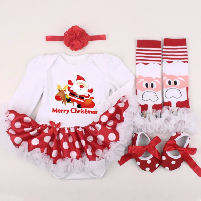 2020 платье для новорожденных 4 шт./компл. My 1st Christmas одежда маленьких девочек