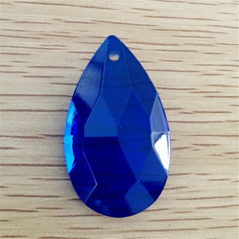 

Perfect 50mm 40pcs Crystal Almond Pendants Dark Blue Glass Lighting Suncatchers For Home Decoration Chandelier Prism Pendants