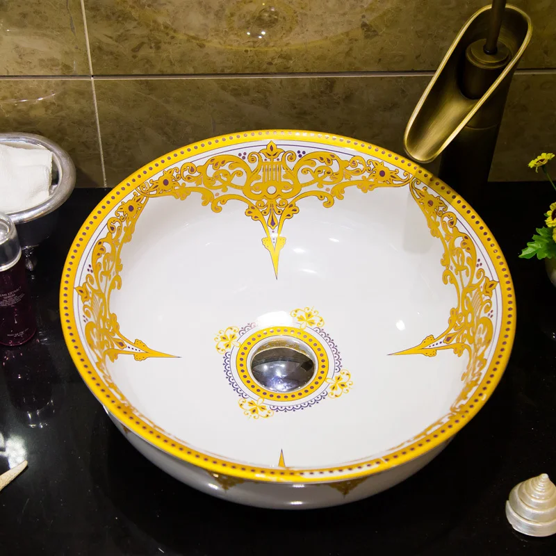 Керамическая Столешница Jingdezhen Европейский художественный счетчик раковины