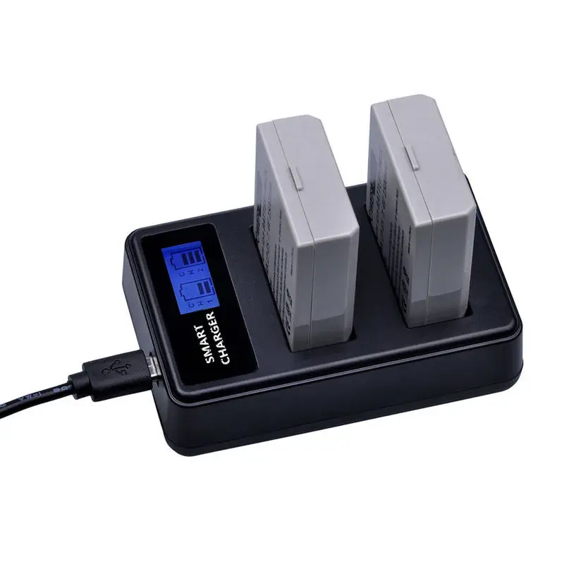 Lp-E5 Usb ЖК-дисплей двойной порт зарядное устройство для Canon 450D 500D 1000D Kiss X2 X3 F Rebel Xsi Xli