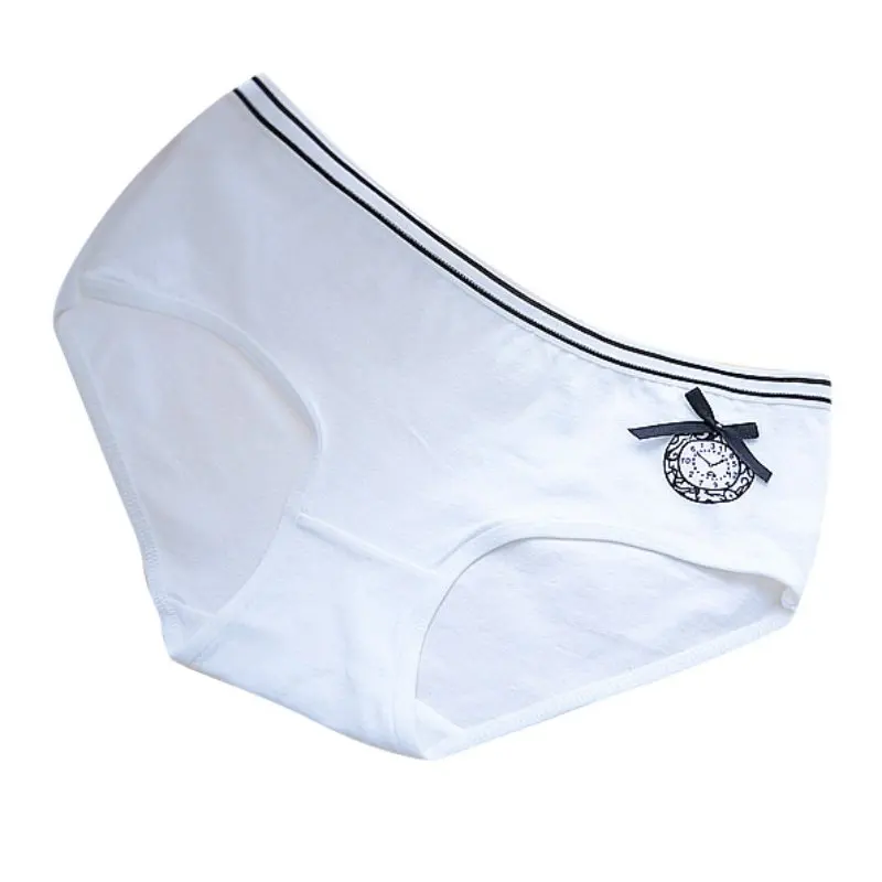 Женские хлопковые кружевные трусы с низкой талией нижнее белье бантом