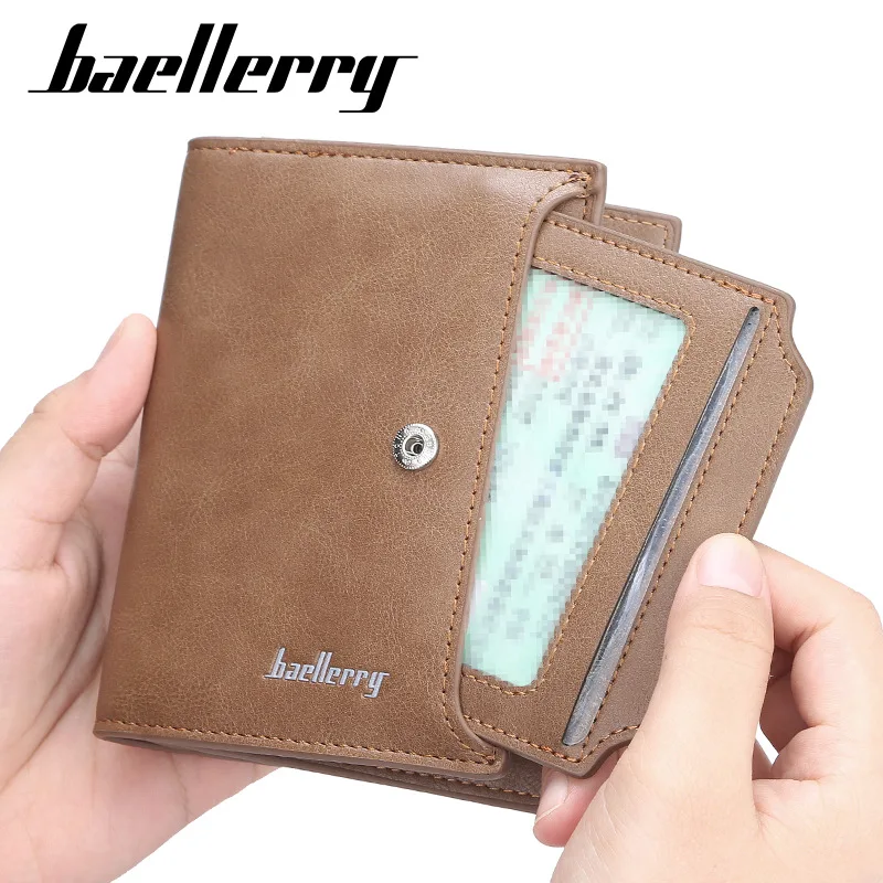 Мужские кошельки Baellerry 2019 года короткий однотонный модный держатель для карт на