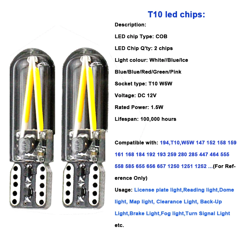 Новые 4 шт. 12v без полярности Canbus T10 светодиодный лампы W5W светодиодный 194 192 168 лампа теплый белый с украшением в виде кристаллов льда синего, зеленого, красного, розового, авто