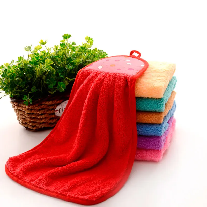 FLC35x45cm мультфильм печатных супер мягкие абсорбент микрофибры рук Полотенца висит