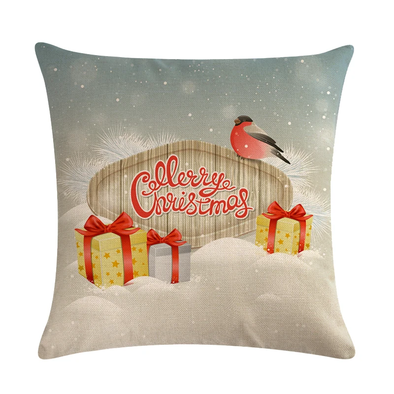 Рождественский чехол для подушки в виде птиц подарок Санта Клауса на Рождество