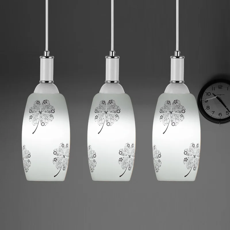 Современный стеклянный подвесной светильник в виде бутылки столовой с цветочным