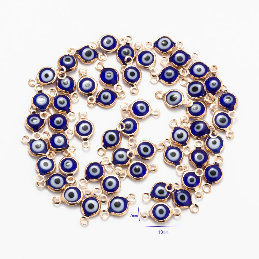 

MEIBEADS 10pcs/lot Blue Evil Eye Beads Connectors Jewelry Accessories Fit For Diy Evil Eye Anklet Bracelet Necklaces Pendants