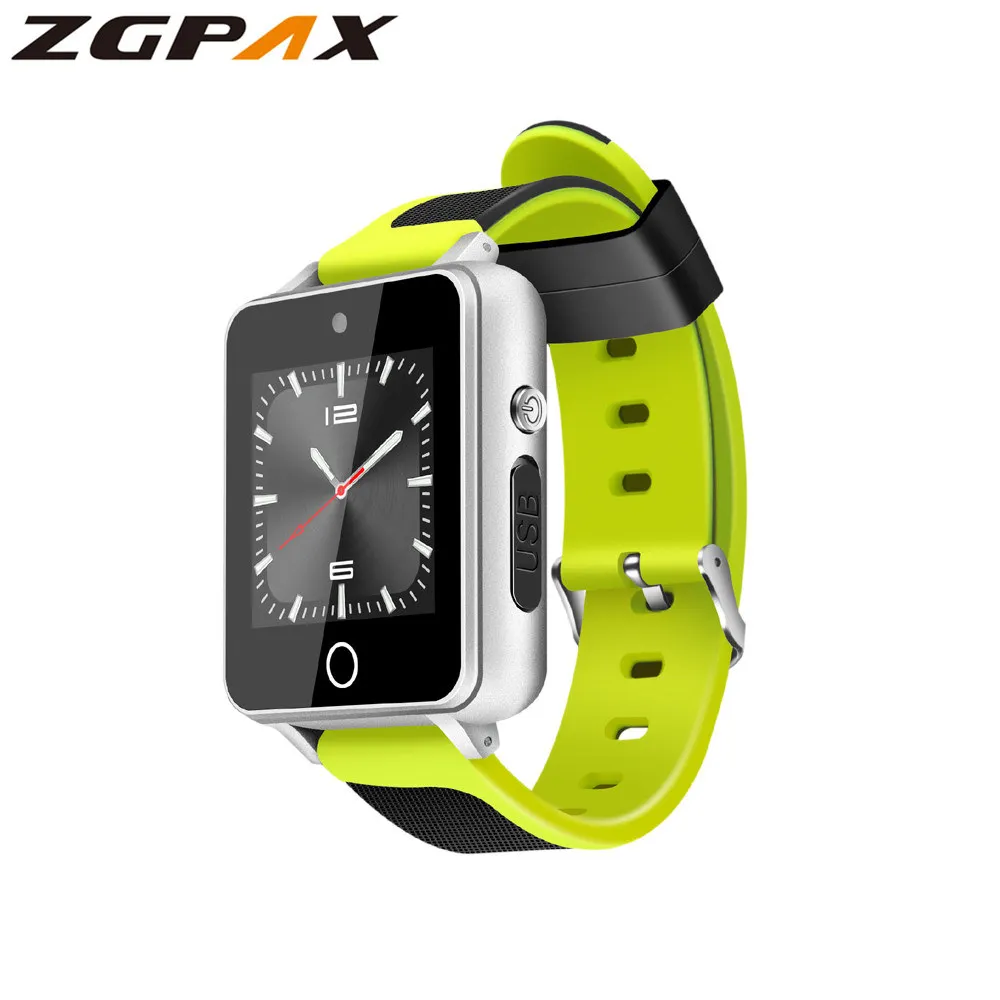 green ZGPAX S9 Смарт-часы Android 5,1 Mtk6580 1 Гб+ 16 Гб Поддержка sim-карты TF Bluetooth 4,0 3g gps Wifi умные часы с камерой 2,0 - Цвет: green