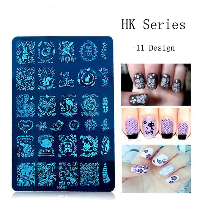 Красивые шаблоны для дизайна ногтей штамповка из нержавеющей стали кошек