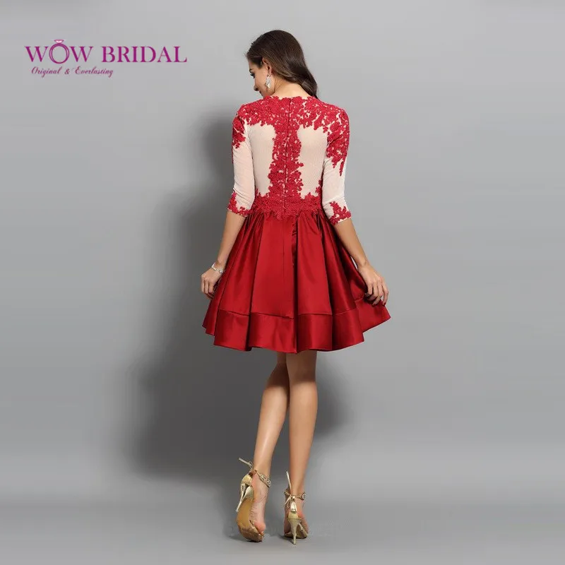 Wowbridal кружево Короткие вечерние платья 2021 молния Junior высокие милые 8th Класс