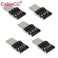 cablecc 5pcs usb c type c ultra mini to usb 2 0 otg adapter for cell phone tablet usb cable flash disk