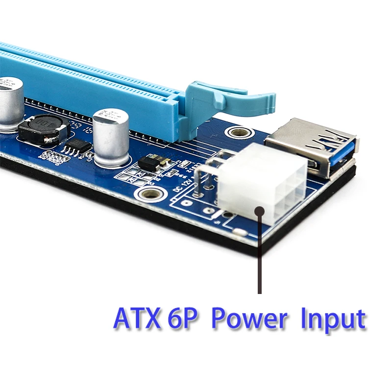 PCIE 16X 1X адаптер USB3.0 переходная карта удлинитель с SATA 15pin папа до 6pin разъем питания