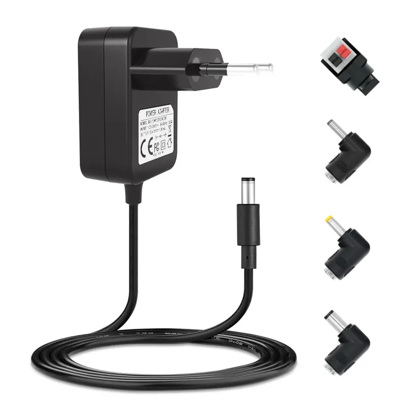 Versatile 9V 2A 1.5A 1A 0.6A 600mA Power Supply 5.5mm x 2.1mm Barrel Plug Wall AC Adapter Charger Cord Gift 4 Conneors | Обустройство