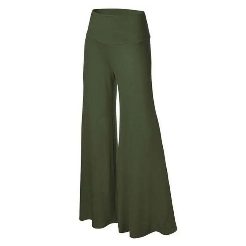 

Womens Plus Size High Waist Wide Leg Maxi Long Pants Solid Color Office Lady Loose Stretch Pleated Palazzo Lounge Trousers S-3X