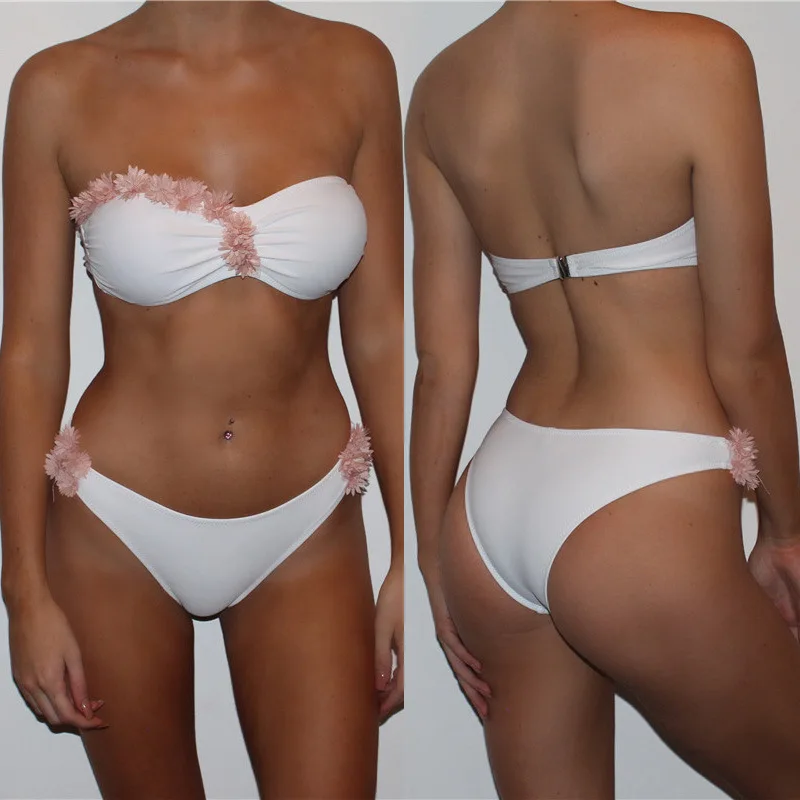 Sorrynam сексуальная 3d цветочные лоскутная bikinis купальники женщины одно плечо