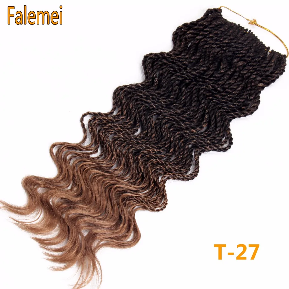 Falemei 14 дюймов 75 г/упак. вьющиеся Сенегальский крутить вязанная косами волос