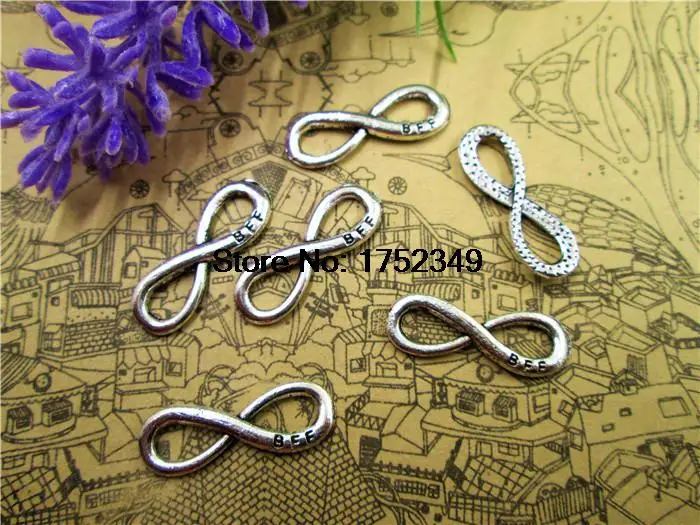 25 шт.-подвески коннектор Best friend forever BFF B F античные серебряные подвески-символы 9x24