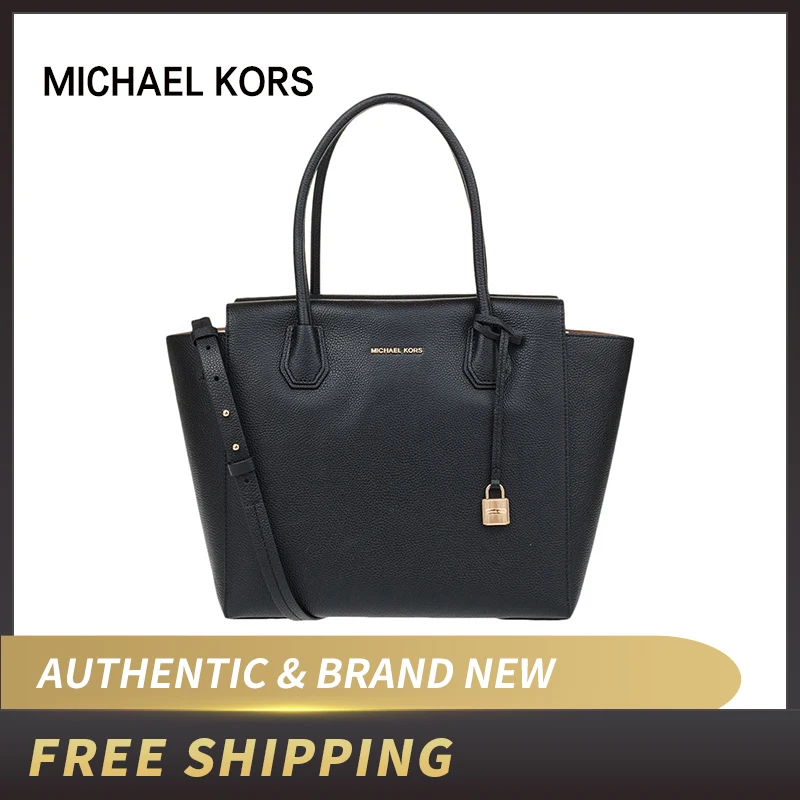 Большая черная кожаная сумка Michael Kors 30H6GM9S3L Mercer|Сумки с ручками| |