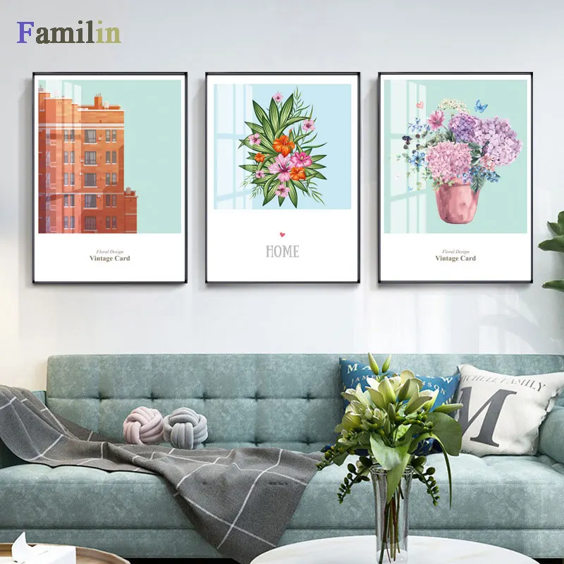 Акварельный кактус цветок алоэ скандинавские плакаты и принты настенная