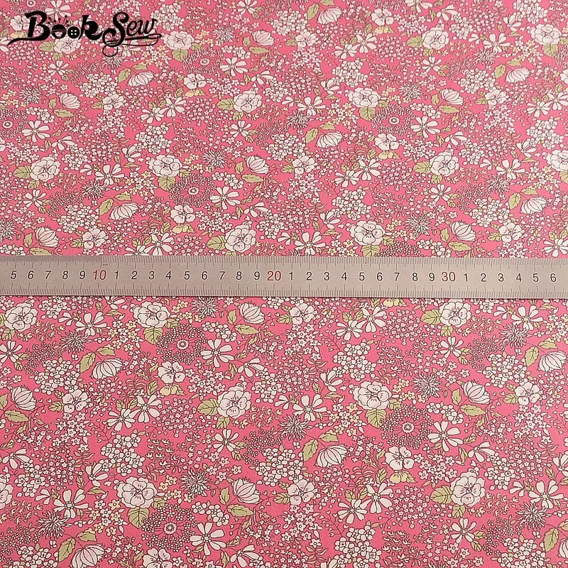Booksew Flroal красный хлопок ткань платье швейная ткань ручной работы DIY простыня лоскутные одеяла Tissu дети тканевые шторы для дома