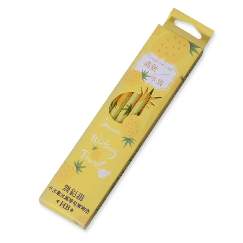 Pineapple 12 шт./упак. Kawaii карандашей фрукты дерево охраны окружающей среды карандаш платье с героями мультфильмов школьные канцелярские пишущий карандаш - Цвет: Pineapple