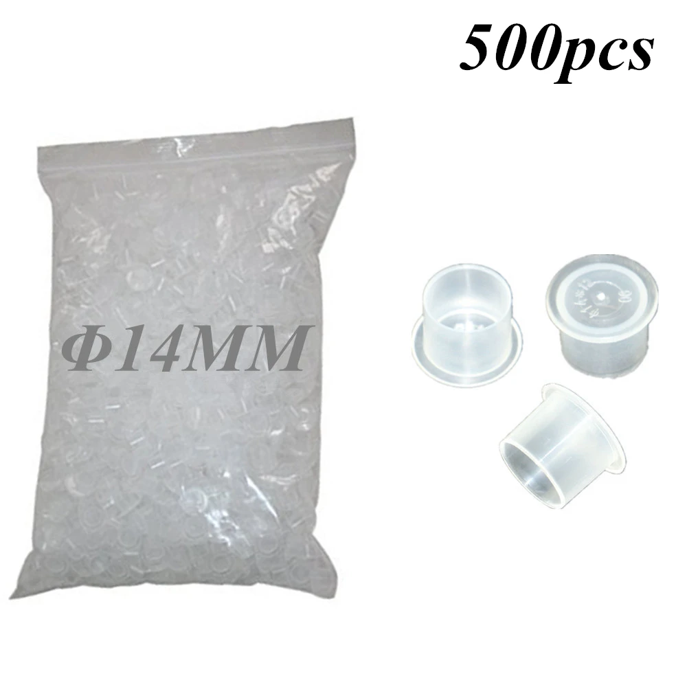500 шт. прозрачные колпачки для тату чернил 14 мм STC #14 500|ink bag|cap drink cartridge hp 21 |