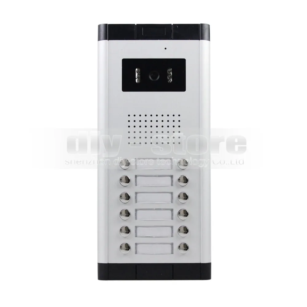 DIYSECUR 4.3" HD Monitor Apartment Video Door Phone Intercom Doorbell 700 TVLine IR Camera Touch Key for 12 Families | Безопасность