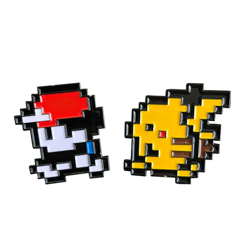 Pokemon Sprite Pixel 8 бит эмалированные значки Пикачу