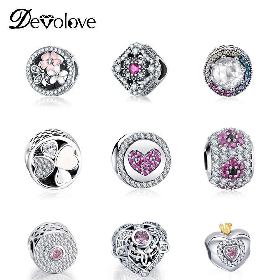 Дропшиппинг Новые бусины сердечки Подвески с AAA циркониевые амулеты ювелирные