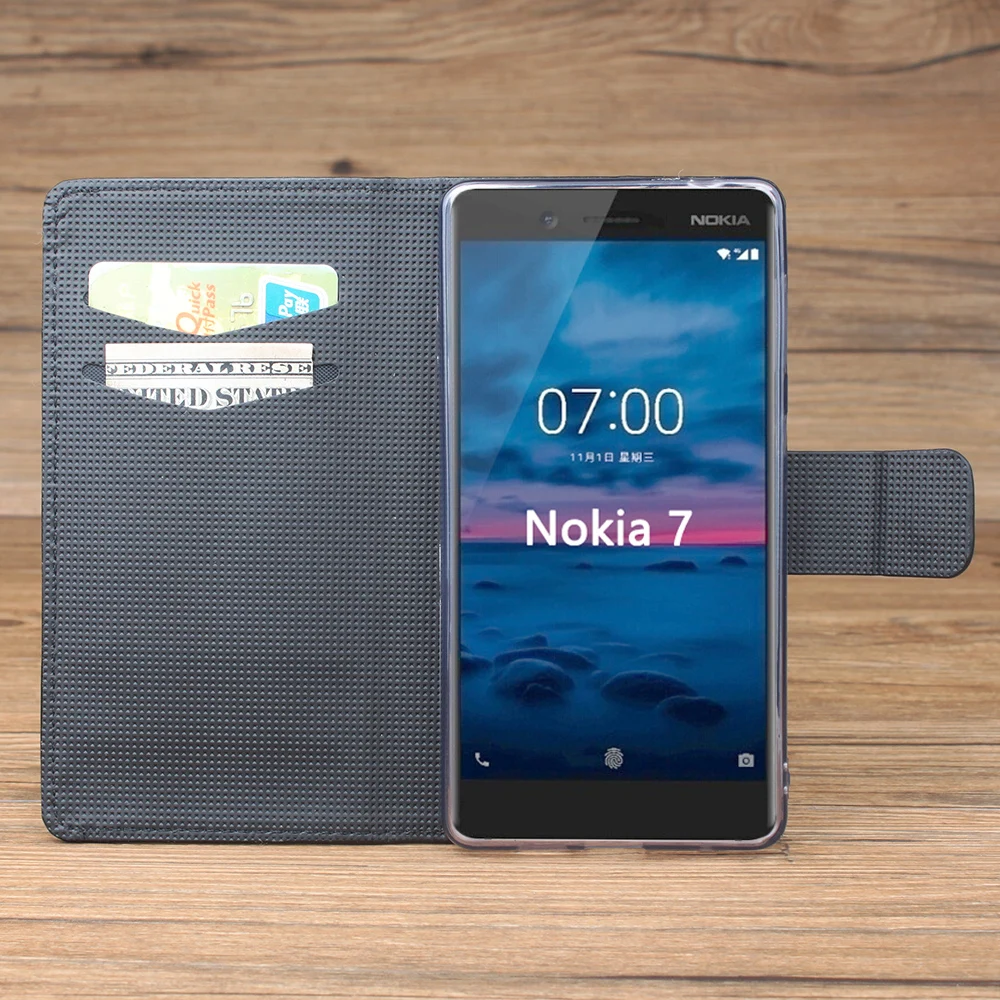 Мобильный телефонный чехол кобура с подставкой для Nokia 7 Чехол бумажник телефона