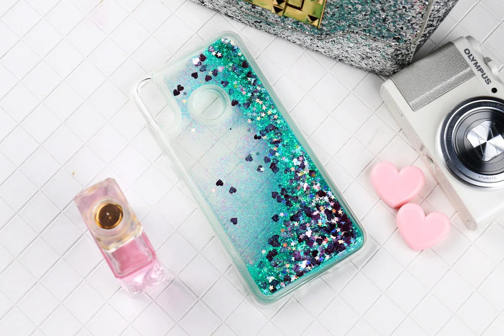Чехол с динамической жидкостью для huawei P smart чехол s Блестящий Бампер для huawei P10 Lite P8 Lite P9 Plus Honor 10 Lite 8C чехол