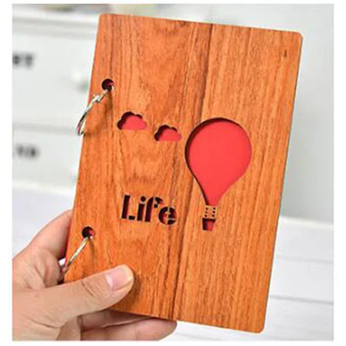 life-- red page 6 дюймов ручной работы деревянные альбомы Вкладные листы склеены для любителей для женитьбы фотоальбом Свадебные DIY Фотоальбом памятное фото альбом нетканого полотна - Цвет: life-- red page