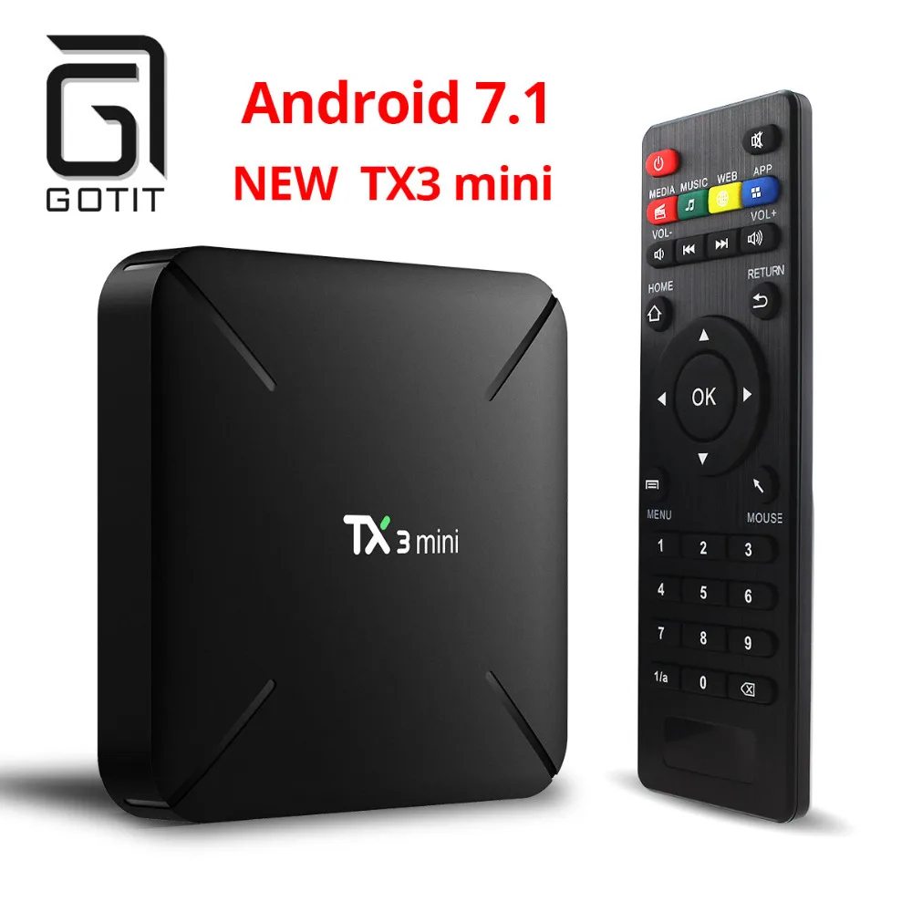Gotit TX3 мини 2 ГБ 16 Android 7 1 ТВ приставка Amlogic S905W четырехъядерный Suppot H.265 WiFi IP только
