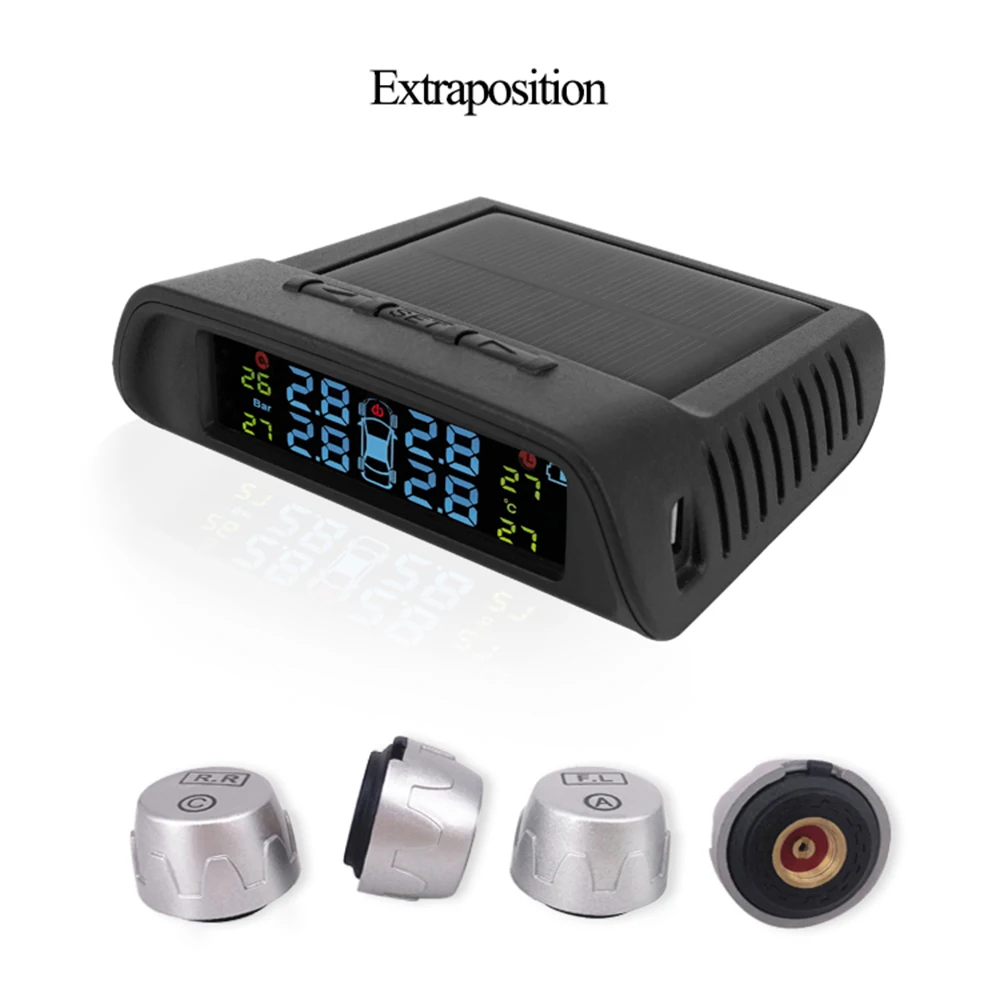 Автомобильный TP810 TPMS датчик давления в шинах Система мониторинга солнечной