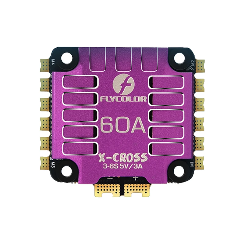 

Flycolor X-Cross 60A BLheli_32 3-6S 4in1 ESC 5V BEC выход STM32F0 процессор электронный контроллер скорости для RC Racer Drone