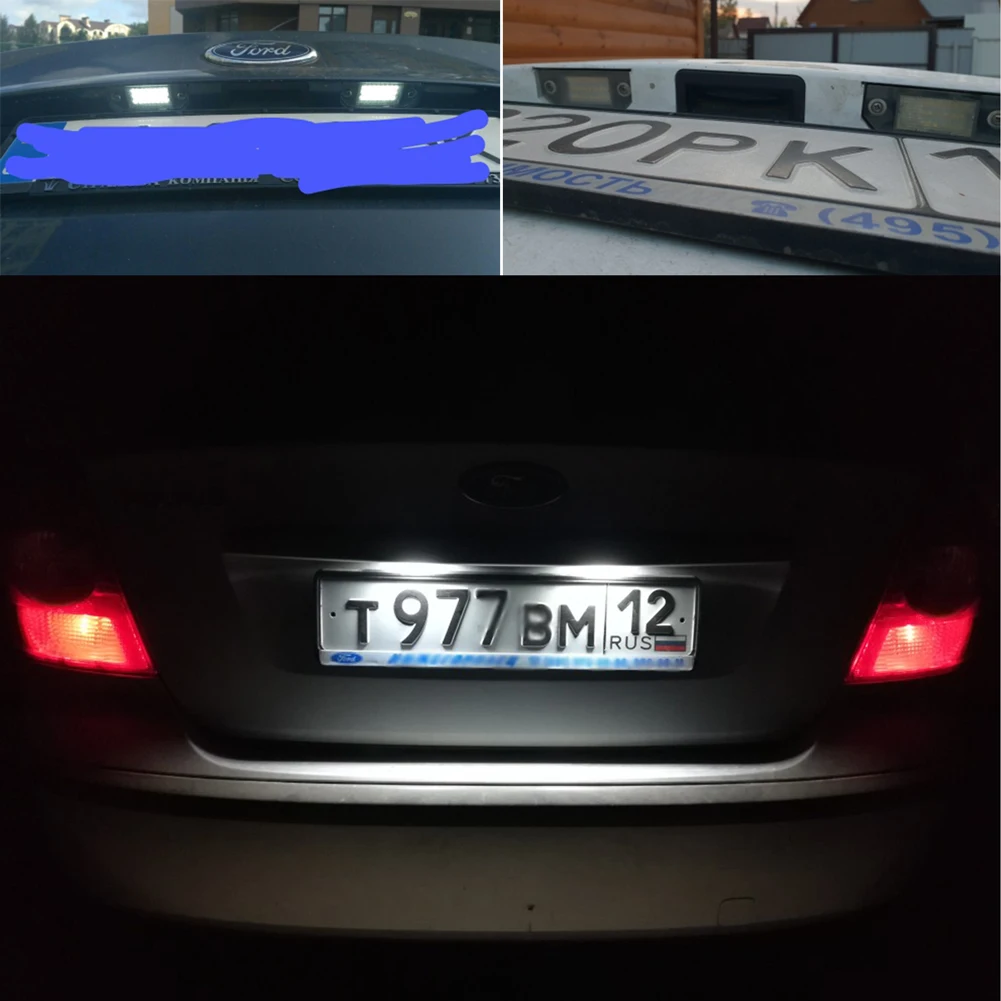 1 пара светодиодный CANBUS номерной знак для Ford Focus MK2 C-MAX авто лампа без ошибки Hyper Flash