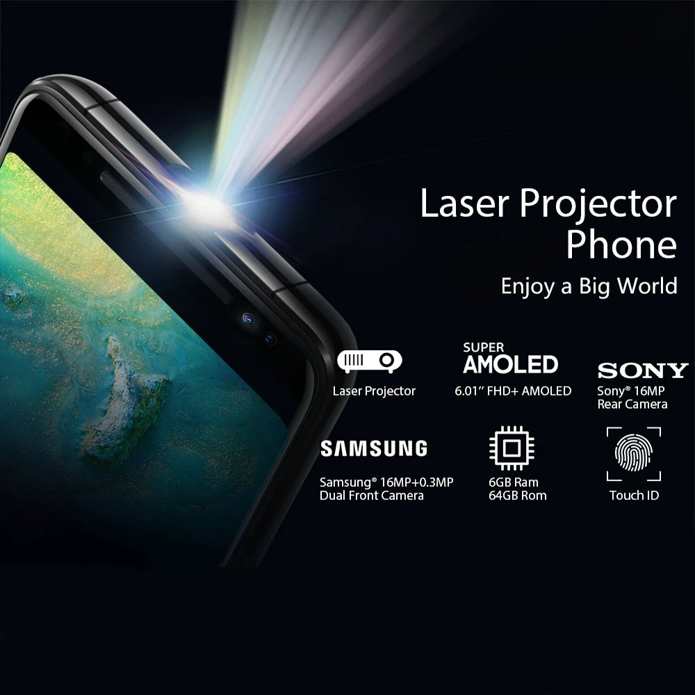 Blackview MAX 1 6 01 &quotпроектор мобильный телефон ГБ + 64 FHD AMOLED Android 8 портативный проектор
