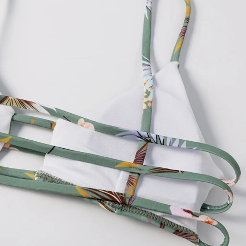 Женский купальник-бикини SAGACE Раздельный купальник с цветочным принтом пуш-ап