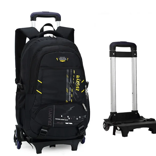 2 wheels YCBXBAO последние съемные детские школьные сумки 2/6 колеса лестницы дети мальчики девочки рюкзаки Тележка школьный чемодан книга сумки - Цвет: 2 wheels