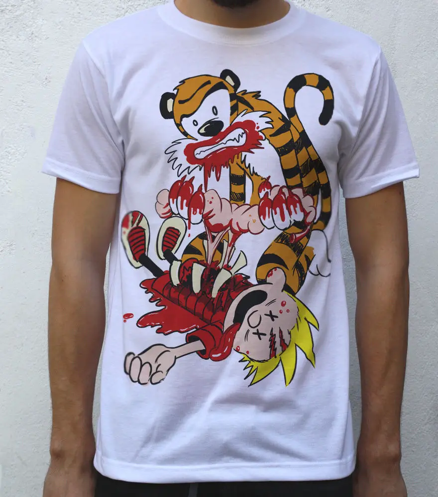 Hobbes Instinct футболка Кальвин И хоббес пародия Летняя мужская модная удобная