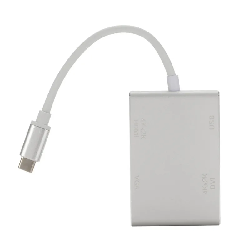 4 в 1 адаптер Type-C к HDMI VGAS DVI USB3.0 многопортовый конвертер Прямая поставка |