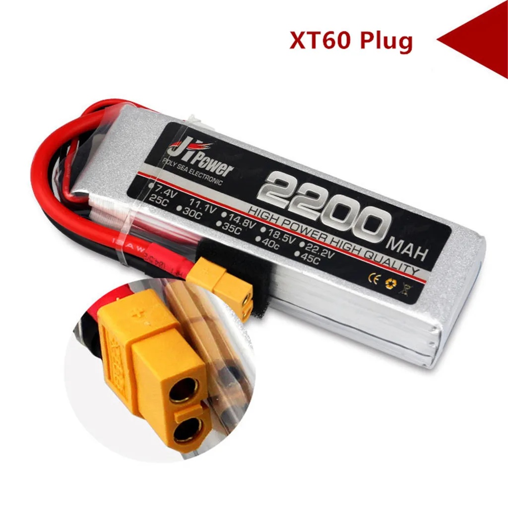 Аккумулятор JHPower 11 1 В 2200 мАч 3S 35C Разъем XT60 для радиоуправляемого квадрокоптера 4