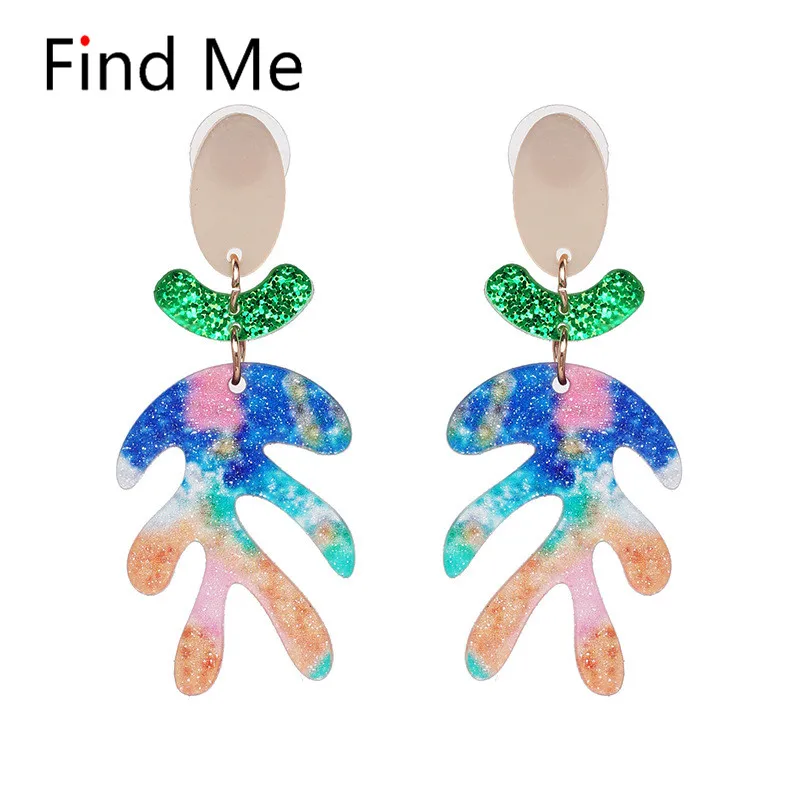 Find Me 2019 новые модные геометрические акриловые висячие серьги оптом винтажные